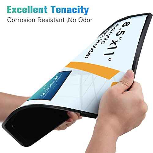 MaxGear Fall Resistant Acrylic Sign Holder 8.5 x 11 Inches 6 Pack, Slant Back Table Flyer Menu Display Stand, Heavy Duty Plastic Acrylic Sign Frame Paper Holder for Business, Store, Restaurant, Black