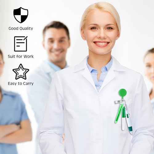 Handepo 120 Pcs Nurse Pen Set Scrub Tech Week Gift with Retractable Shuttle Pens, Marker Pen, Mini Tip Highlighter, LED Mini Keychain Flashlight, Badge Reels for Nurse Assistant Student(Multi Colors)