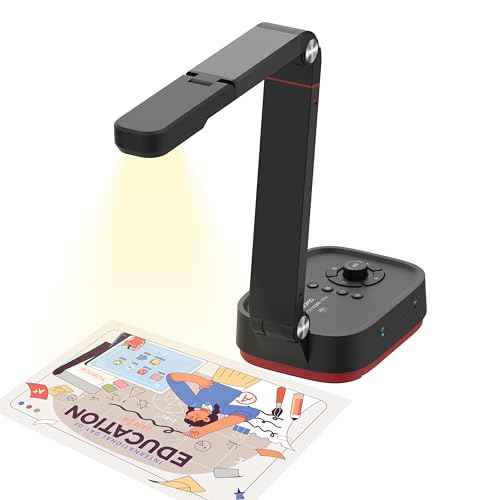 QPC100W Wireless 4K UHD Document Camera, WiFi/HDMI/USB Plug & Play, Compatible Mac OS, Windows, Chromebook Compatible for Live Demo,Web Meeting and Document Scanning