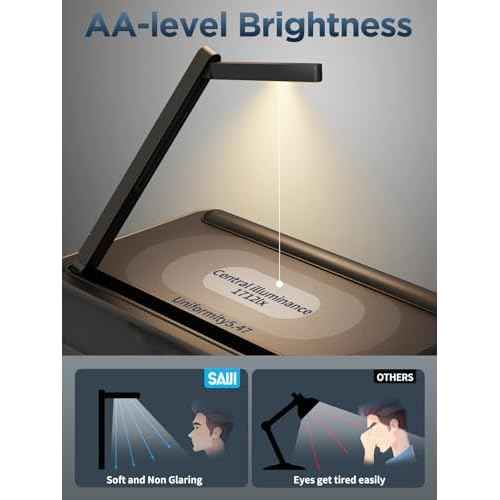SAIJI Lap Desk with LED Light, Portable Laptop Tray with Cushion - Fits Up to 17" Laptops & MacBook, Lap Table Stand for Bed and Couch, Lap Desk for Writing and Reading