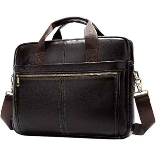 Hebetag Small Leather Shoulder Bag Crossbody Pack for Men Outdoor Travel Business