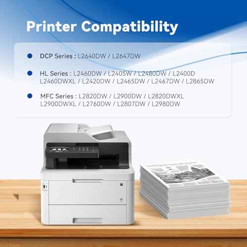 Compatible TN830XL Toner Cartridge High Yield Replacement for Brother TN830 TN-830 TN830 XL TN-830XL use with HL-L2460DW DCP-L2640DW HL-L2405W MFC-L2820DW HL-L2480DW Printer (2 Black)