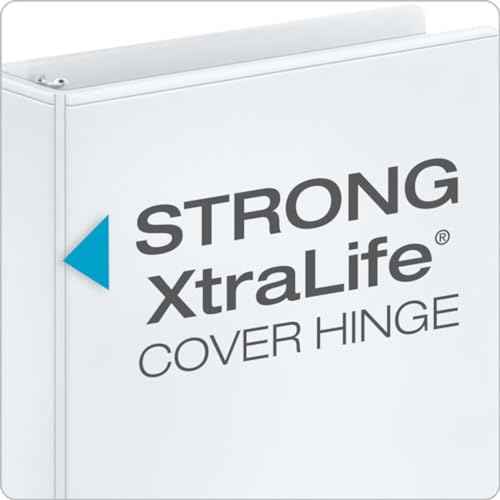 Cardinal Economy 3 Ring Binder, 3 Inch, Presentation View, White, Holds 625 Sheets, Nonstick, PVC Free, 4 Pack of Binders (00430)