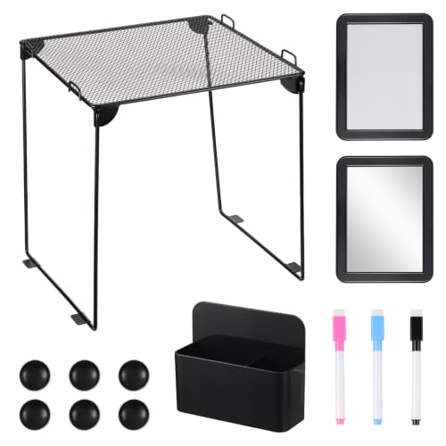 Fippy Black Locker Organizer Kit with Shelf, Magnetic Mirror & Whiteboard