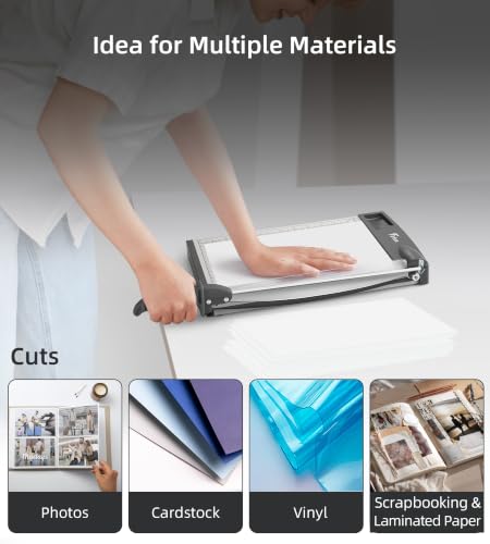 Heavy-Duty Metal Guillotine Paper Cutter 12 Inch with Sharp Blade & Safety Lock