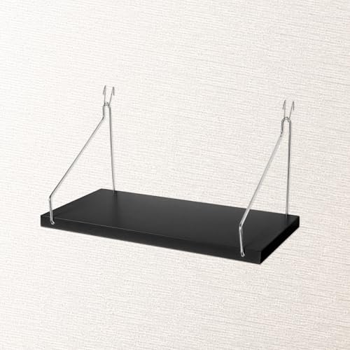CHONIC Black Fabric Cubicle Shelf with Hooks, 11.8' Office Wall Storage