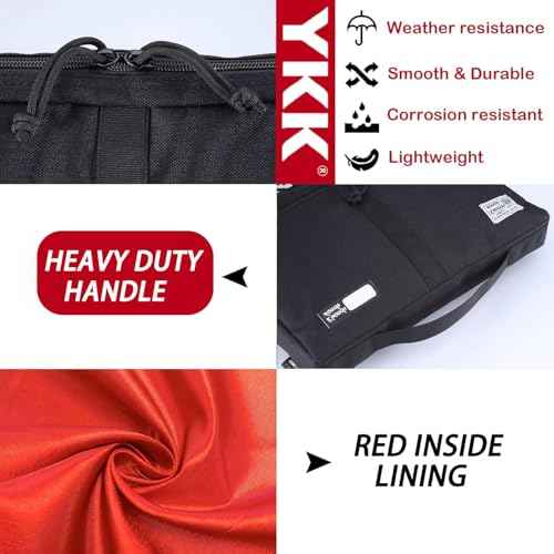 Rough Enough 13 14 Inch Laptop Sleeve Bag Tablet Carrying Case Briefcase for Travel Business with Zipper Pockets Heavy Duty Fabric Cordura Black