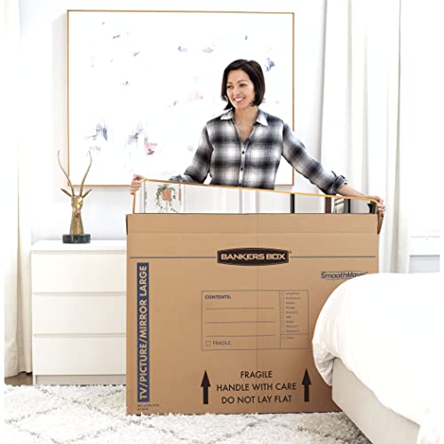 Bankers Box Large 4-Pack Moving Boxes for 55" TV, Pictures & Mirrors