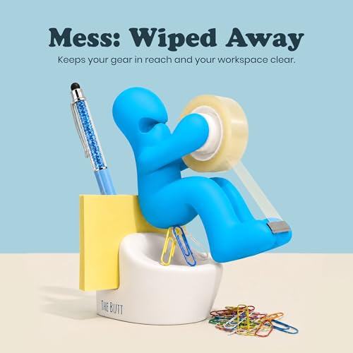 Blue Butt Tape Dispenser – Funny Desk Accessory & Gag Gift, Butt Supplies