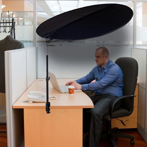 BOENBRO 36" Double Sided Black Office Cubicle Shade with Clamp & Rotatable Rod (Patent Pending)