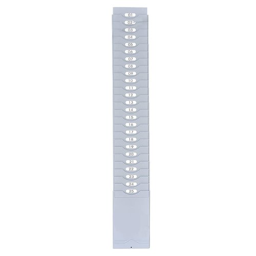 JMIUHACOU Expanding Time Card Rack,25 Pockets,Includes self-Adhesive Number Labels,Card Holder,Plastic gray