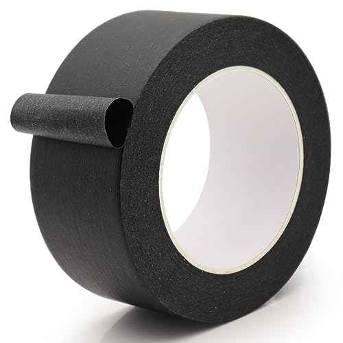 Masking Tape 2 Inch Wide, Black Painters Tape, Multi - Use Tape for Home Wall Painting, Building, School Stationery, Labeling, Edge Finishing, 2 Inches x 55 Yards