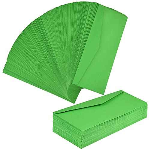 500 Pieces #10 Regular Bussiness Envelopes Bulk (9.45 x 3.94 Inches) Christmas Greeting Card Envelopes Perfect for Checks, Invoices, Letterhead, Letters, Currecy (Green)