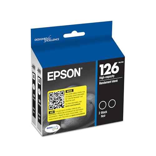 EPSON 126 DURABrite Ultra Ink Black Dual Cartridge For WF-3520, WF-3530, WF-3540, WF-520, WF-545, WF-630, WF-633, WF-635, WF-645, WF-7010, WF-7510, WF-7520, WF-840, WF-845 and other select models