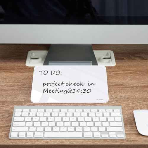 TSJ OFFICE Small Desktop Whiteboard - Glass Dry Erase Board 8 X 6 Inches Tabletop Easel Whiteboard with Stand, Desk Board Buddy for Artist, Teacher and Student