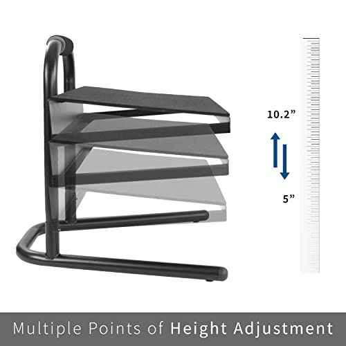VIVO Ergonomic Height Adjustable Foot Rest Relief Platform, Elevated Stool for Comfortable Sit to Stand Workstation, Non-Slip Surface, Portable, Home Office Classroom Use, Black, STAND-FT01