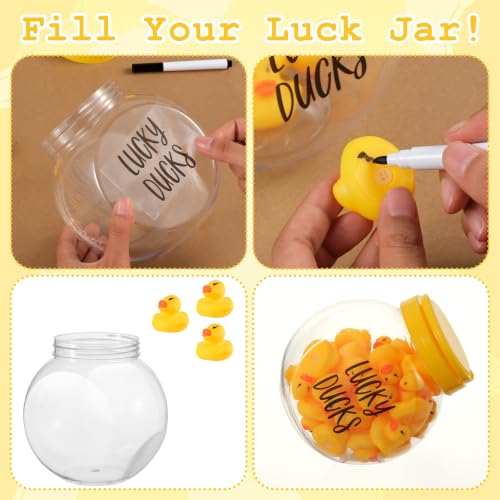 Classroom Lucky Ducks Set with Jar, Pen & Labels - Teacher Management Tool