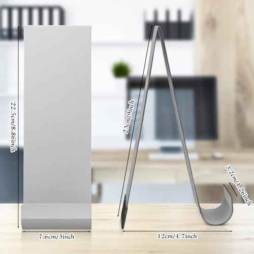 4 Pcs Metal Fancy Brochure Holder Display Flyer Brochure Holder Stand Table Vertical Countertop Literature Organizer for Booklets Pamphlet Magazine Menu Journals(Silver)