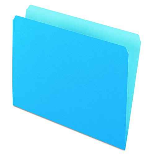 Pendaflex Two-Tone Color File Folders, Letter Size, Blue, Straight Cut, 100/BX (152 BLU)
