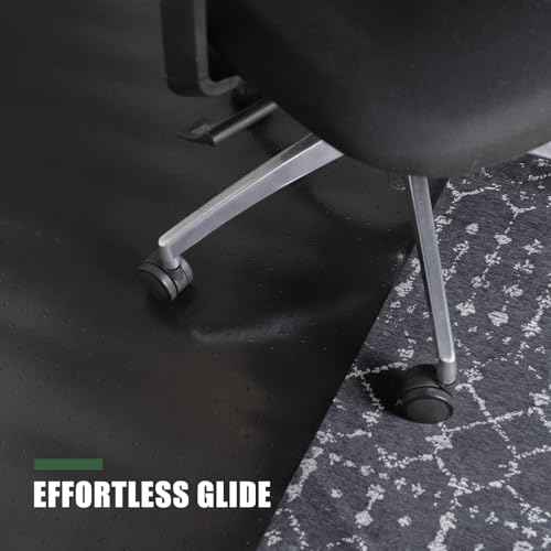 Chair Mat for Carpet, 36" x 48" Office Chair Mat for Carpeted Floors, Non-Slip Carpet Protector Floor Mat with Grips, Plastic Heavy-Duty Rolling Desk Mat for Home Office and Gaming (Black)