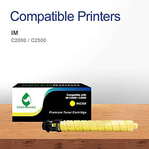 GREENRHINO Remanufactured (High Yield) Toner Cartridge Replacement for Ricoh IM C2000 / IM C2500 - 842308 (Yellow, 1-Pack)