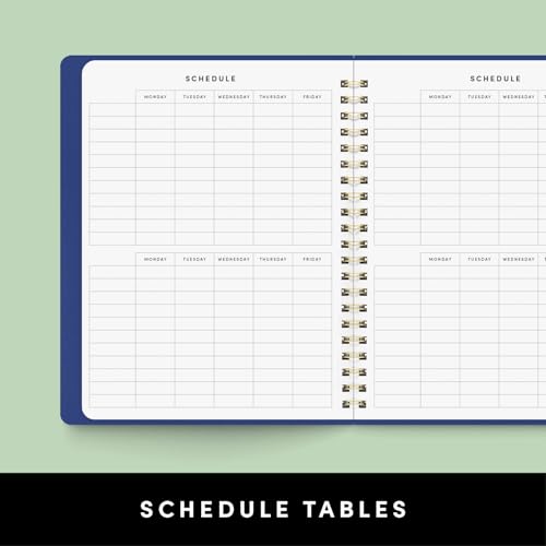 PAPERAGE Large Academic Planner 2026-2027 - Student Organizer with Tabs & Pocket, 9.5x11 inches, Black - Lrg