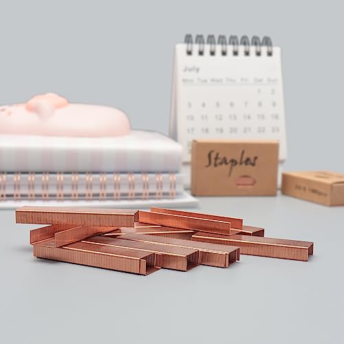 NatSumeBasics 3000 Rose Gold Staples 26/6 for Office & Home Use – 3000 Refill Pack