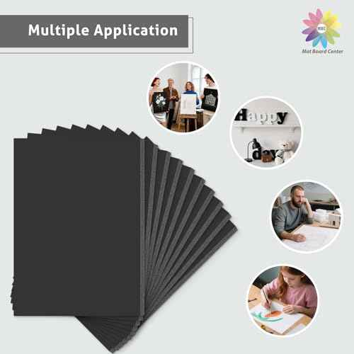 Mat Board Center, Acid Free Foam Boards 11 x 14 Inch, Black Foam Core, 10 Sheets
