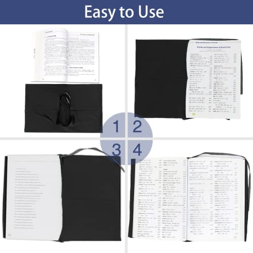 KICNIC 2 Pack Black Stretchable Book Covers 6x9 Inches for Textbooks & Hardcover Books