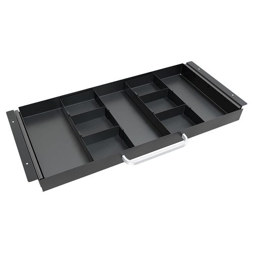 GOME Large Size Under Desk Slide out Pencil Drawer with Adjustable Space Divider Design for Storing Pencil and Office Accessories, Underdesk Pull out Tray Organizer Mounted for Sit Stand Workstation