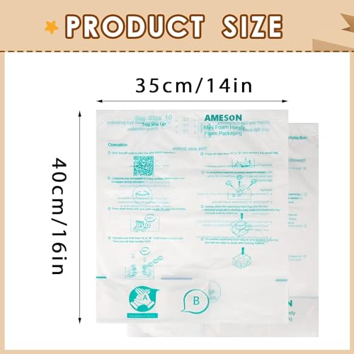 Foam Bag For Shipping, 6PCS 20"x24" Expanding shipping Instant Pack