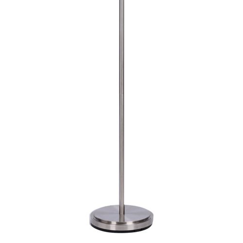 Catalina Lighting Modern 3 Light Floor Lamp with Adjustable Ribbed Glass Shades & Reading Light, 68", Classic Brushed Nickel