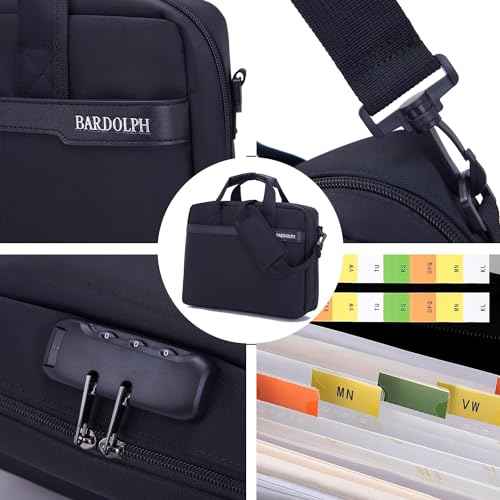 BARDOLPH Heavy Duty Accordian File Organizer with Handle