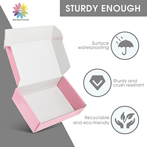 Mat Board Center, Pink Shipping Boxes 10"x8"x3" - 26 Pack Small Cardboard Corrugated Mailer Boxes for Small Business Packaging Mailing Packing Gift