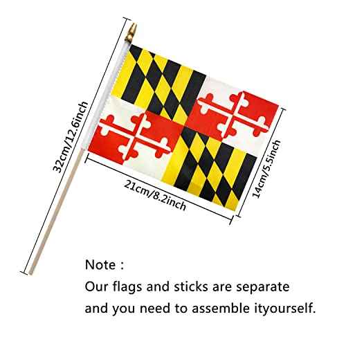 US 50 State Flags Set on Wood Stick Small Mini Hand Held Flags for Classroom,5x8 Inch