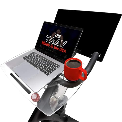 TFD The Tray | Improved Tray for Peloton Bike (orginals) - Work & Ride with Your Phone, Laptop, Book or Tablet (Tray Original, Acrylic Clear)