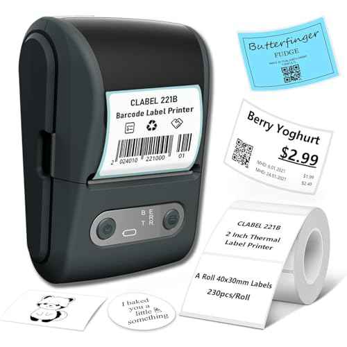 Label Maker with Tape, Label Printer for Business, Sticker Printer- Compatible with 12-57mm Width Labels, Wireless Connectivity, High-Speed Printing, 1200mAh Battery, for Office & Home (Black)