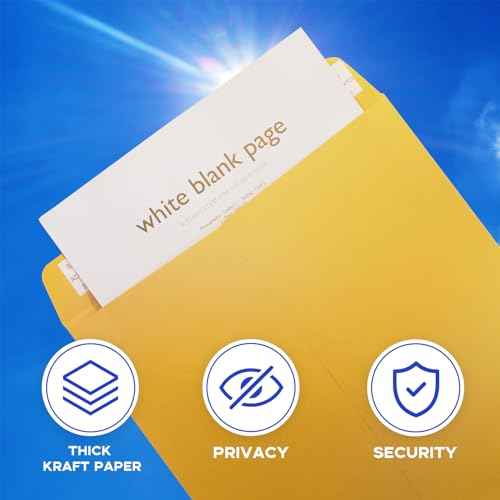 10x13 Catalog Envelopes Self Seal 100 Pack, Goefun 80GSM Paper Large Yellow Brown Manilla Envelopes with Peel and Seal Flap for Mailing, Organizing and Storage