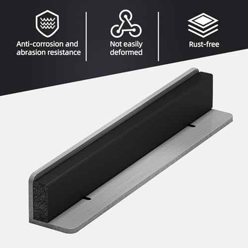 OUZUGIE L-Shaped Door Stopper Quite Door Protector for Top of Door Stainless Steel Door Stops with Strong Back Adhesive for Any Materials Door Sliver 2 Pack