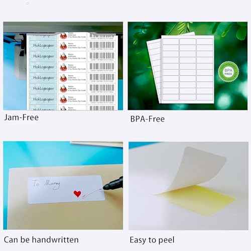 HokLa Paper Mailing Labels, 3000 (100 Sheets), White, 1" x 2-5/8", Laser/Inkjet Printer, Permanent Adhesive