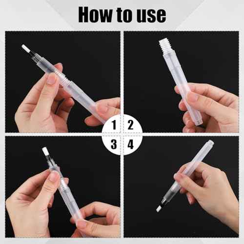 6pcs Pencil Style Envelope Moistener, Letter Sealer Envelope & Stamp Moisteners with Nylon Brush Head Envelope Licker Tool Mailing Moistener Wetter Roller for Office Classroom(Clear)