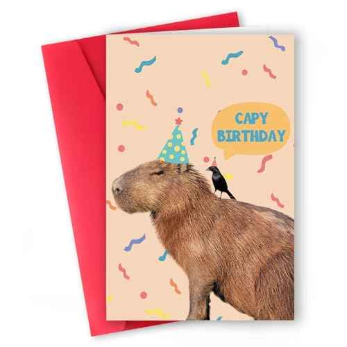 Funny Capybara Birthday Card ? Cute ¡°Capy Birthday¡± Animal Pun ? Capybara Gifts for Friends ? Great for Capybara Birthday Decorations or Water Pig Party Themes