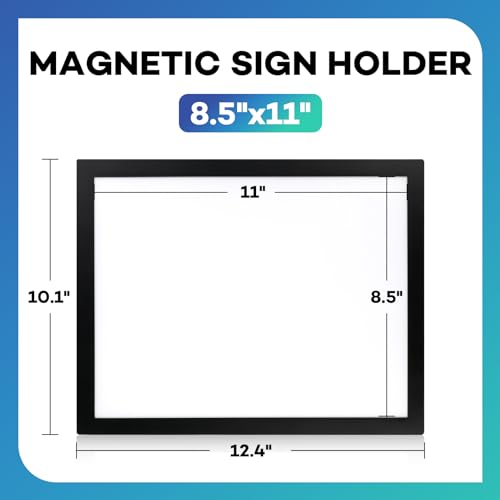 YixangDD 8.5x11 Inch Magnetic Sign Holders - 5 Pack, Reusable Clear PVC Frames