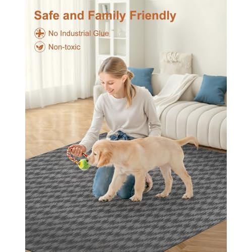 Blvornl Large Office Chair Mat for Hardwood Floor, Rolling Chair Mat for Hard Wood, Large Anti-Slip Hard Floor Protector, Heavy Duty Computer Desk Rug for Office and Home 50"*63" Dark Grey