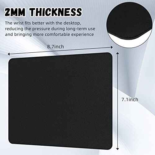 Crtiin 50 Pack Mouse Pad Bulk Computer Mouse Pad Gaming Mousepad for Computers, Laptop, Back to School Office Graduation Gifts with Non Slip Rubber Base(7.09 x 8.66 Inch,Black)