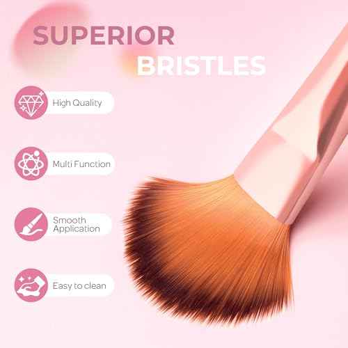 Nicpro 7pcs Face Paint Brush Set, Aesthetic Pastel Artist Paintbrushes for Body Face Painting, Acrylic Watercolor Oil Gouache, Professional Paint Brushes for Halloween Cosplay Party Makeup Kit