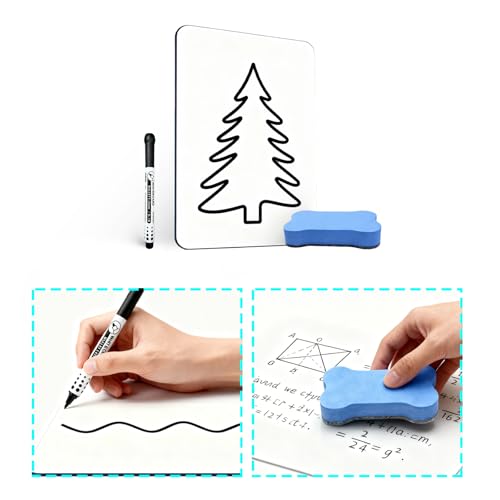 VPJ Double Sided Portable White Board 9x12 Inches - Listing 2, Mini Dry Erase Board with Markers & Erasers