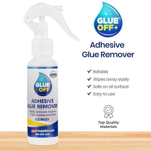 Perco Glue Off Adhesive Remover 3.3 oz with Scraper & Plastic Razor – New Stronger Formula