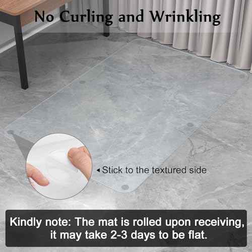 Blvornl Office Chair Mat for Hard Wood Floor, Sturdy Plastic Protector Floor Mat for Office Chair, Rectangle Transparent PVC Computer Hard Floor Chair Mat for Desk, Office, Home (Clear, 35.5 X 48in)