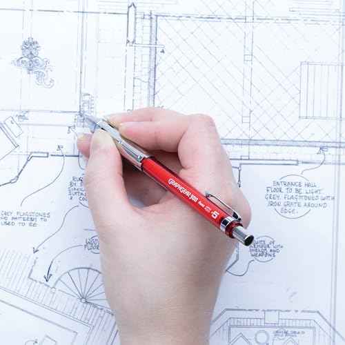 Pentel GraphGear 300 Mechanical Pencil, Box of 12 Pencils, red, 0.5mm